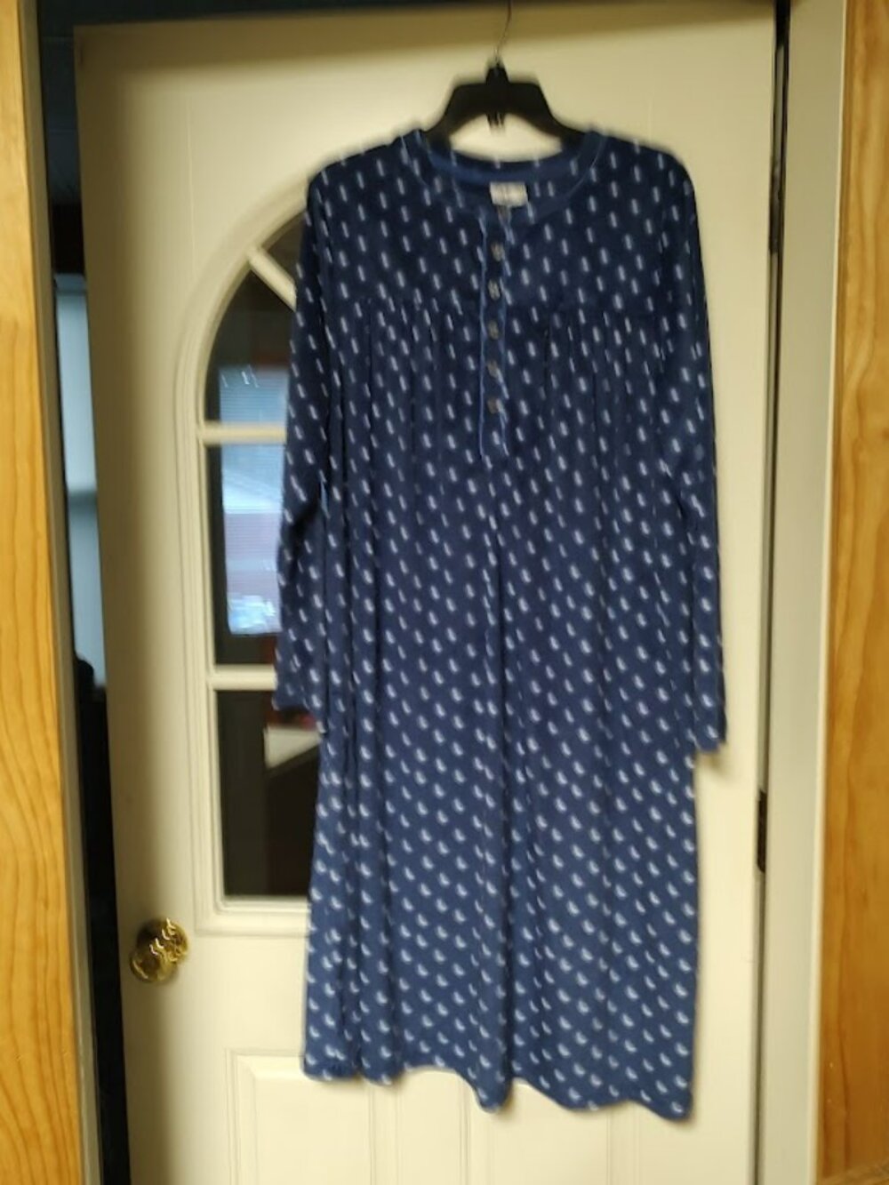 New Aria Blue Designed Soft Long Sleeve Nightgown Size Women's XL